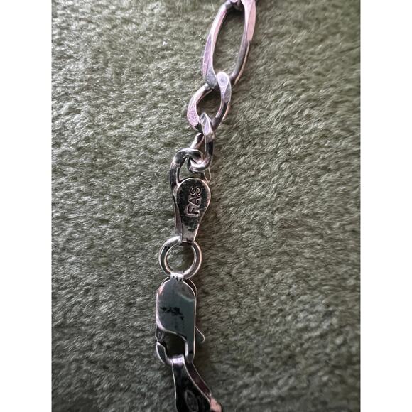 10” Sterling Silver 925 Italy Figaro Anklet – 3mm Chain – Unisex Vintage - Picture 8 of 12